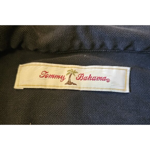 Tommy Bahama Shirt L Side Pocket C.F.O. Silk Embroidered Pool Rack Billiards - Picture 9 of 14